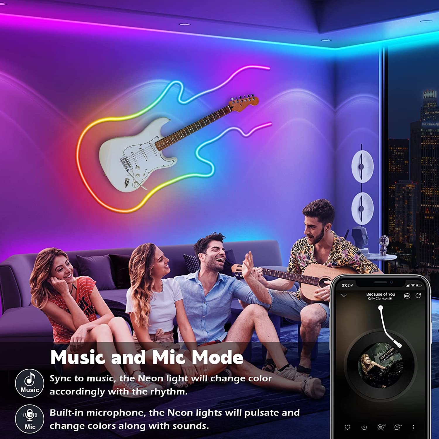 32.8Ft Neon Rope Lights,Flexible Led Rope Lights Control with App/Remote,Multiple Modes Ropelights,Ip65 Outdoor RGB Led Neon Lights Nonwater Resistant,Music Sync Gaming Led Neonlight Strip