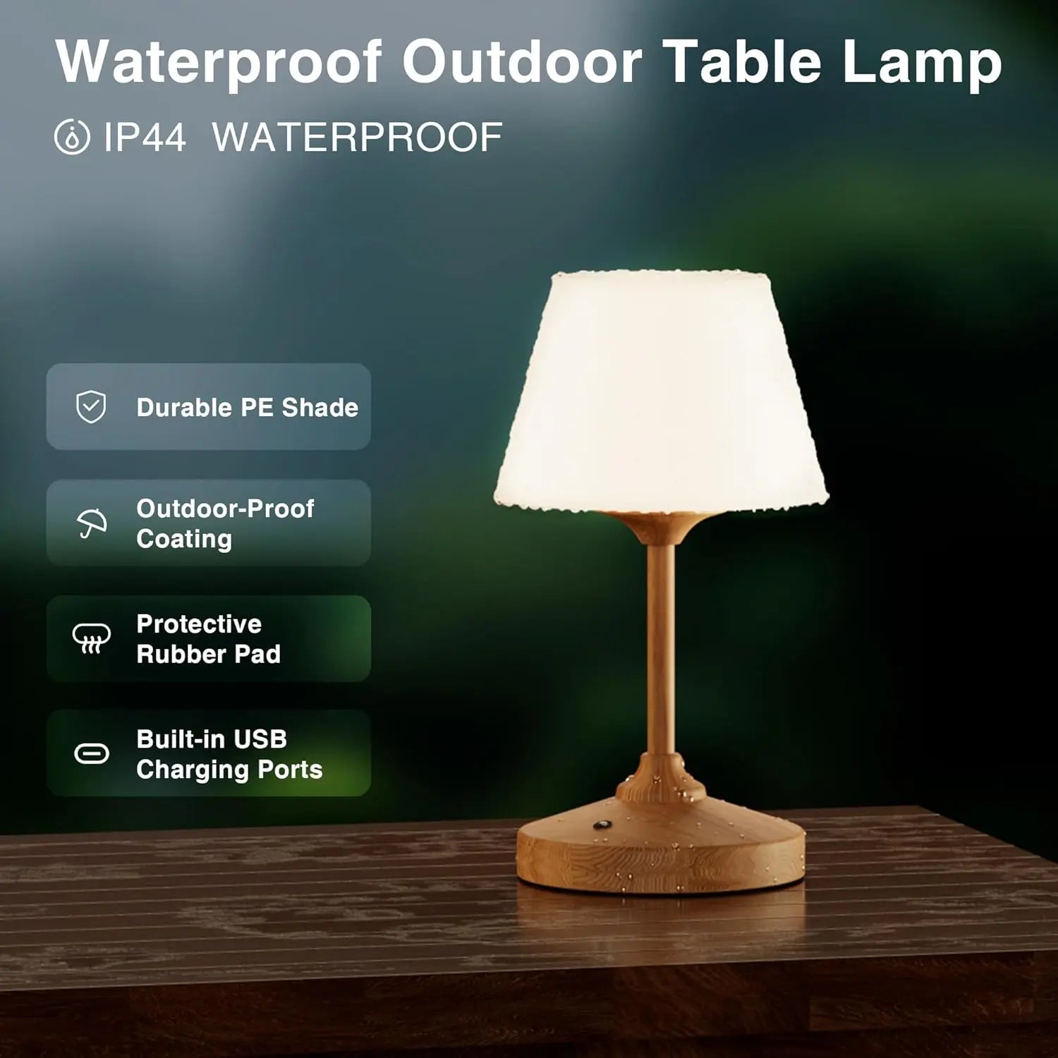 Waterproof Shower Lamp,Cordless Table Lamp,,Rechargeable Battery Operated Lamps, Touch Dimmable Small Outdoor Lamps,4000Mah LED Indoor Nightlight Atmosphere Lighting
