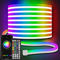 32.8Ft Neon Rope Lights,Flexible Led Rope Lights Control with App/Remote,Multiple Modes Ropelights,Ip65 Outdoor RGB Led Neon Lights Nonwater Resistant,Music Sync Gaming Led Neonlight Strip