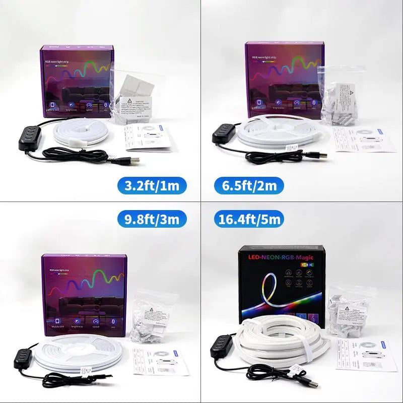 Usb-Powered RGB Color-Changing LED Strip Light with App Control, Ambient Backlight for TV, Computer, Bedroom & Living Room, Decorative Neon Accent Light, Smart LED Lighting, Multi Mode LED, Great Christmas Gift, LED Neon Lights #GLOBAL PICKS
