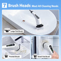 Electric Scrubber Cordless - Power Spin Scrubber for Bathroom, Shower & Tile Cleaning with 9 Brush Heads, Rechargeable - Grout, Floor, Sink Cleaner