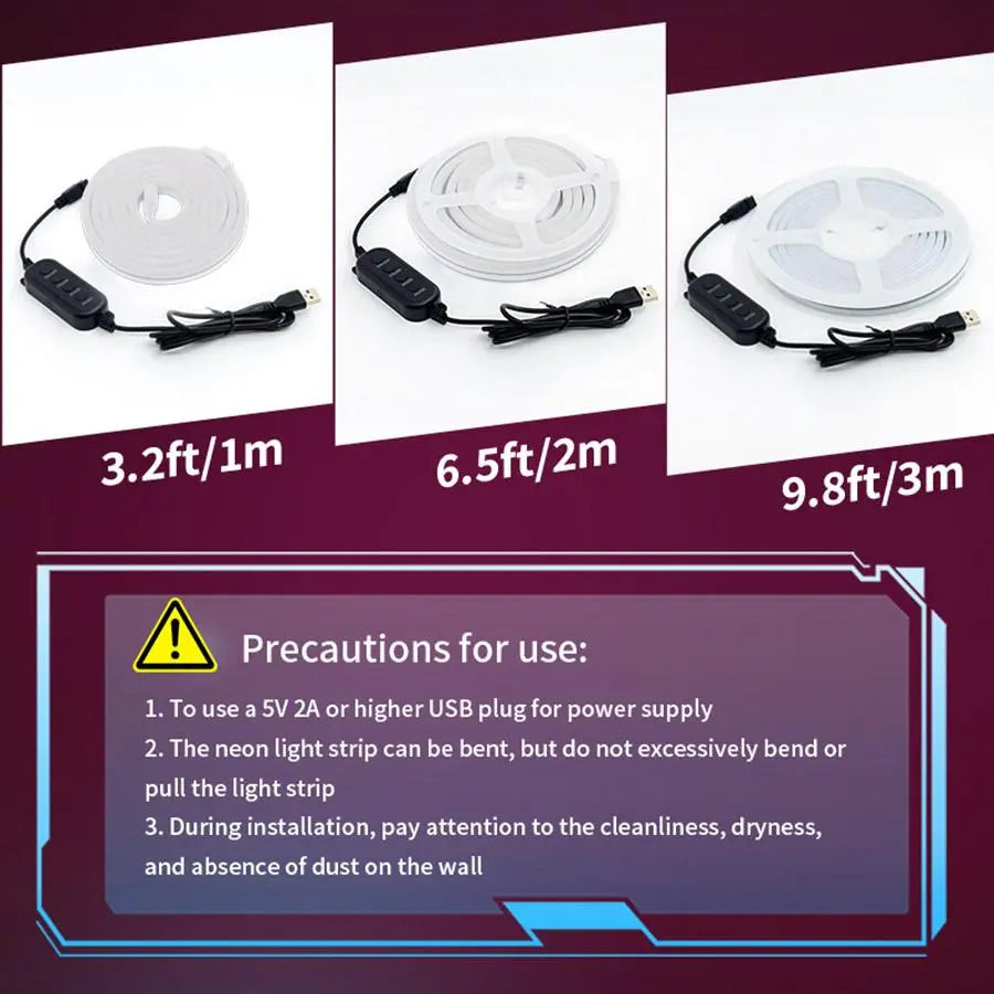 Usb-Powered RGB Color-Changing LED Strip Light with App Control, Ambient Backlight for TV, Computer, Bedroom & Living Room, Decorative Neon Accent Light, Smart LED Lighting, Multi Mode LED, Great Christmas Gift, LED Neon Lights #GLOBAL PICKS