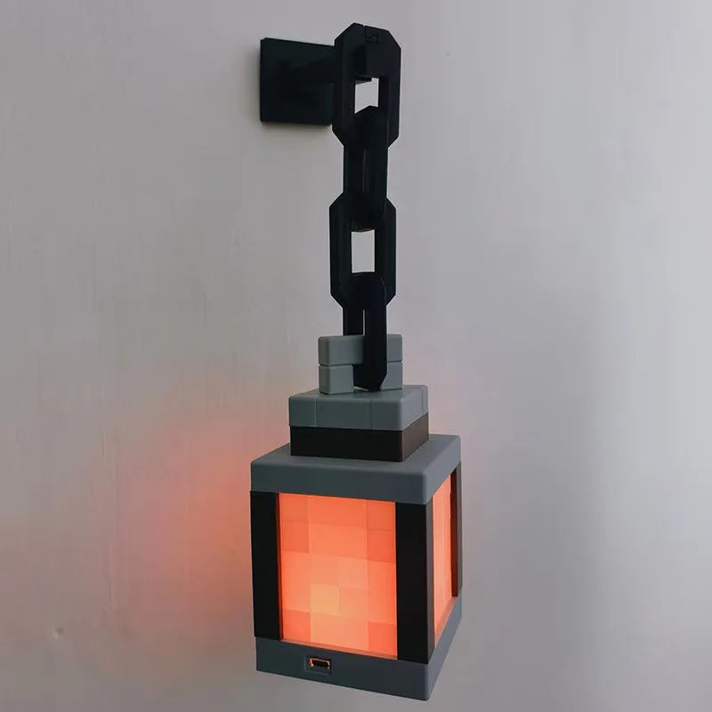 Type-C Rechargeable Mine Brownstone Torch Lamp Gaming Themed Multi-Color LED Night Light Desktop Wall Mount Remote Control Gift