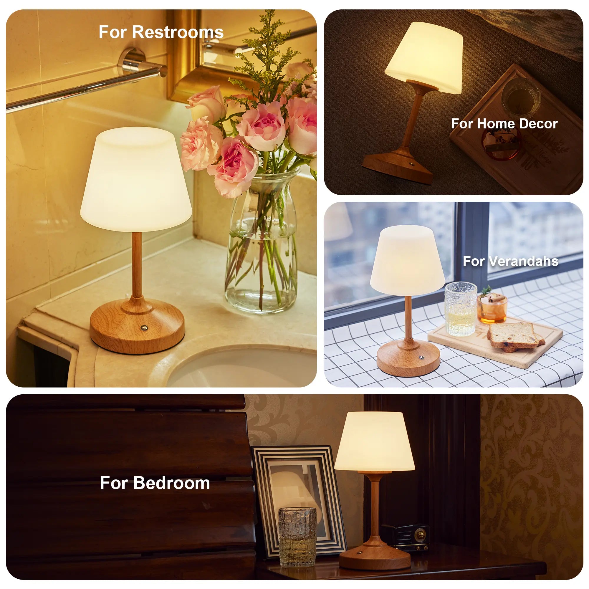 Waterproof Shower Lamp,Cordless Table Lamp,,Rechargeable Battery Operated Lamps, Touch Dimmable Small Outdoor Lamps,4000Mah LED Indoor Nightlight Atmosphere Lighting