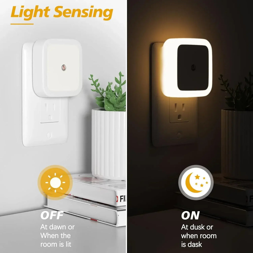 1-8Pcs Night Light,Night Lights Plug into Wall,Nightlight Night Light for Adults,Plug in Night Lights,Bathroom Bedroom Soft Whit