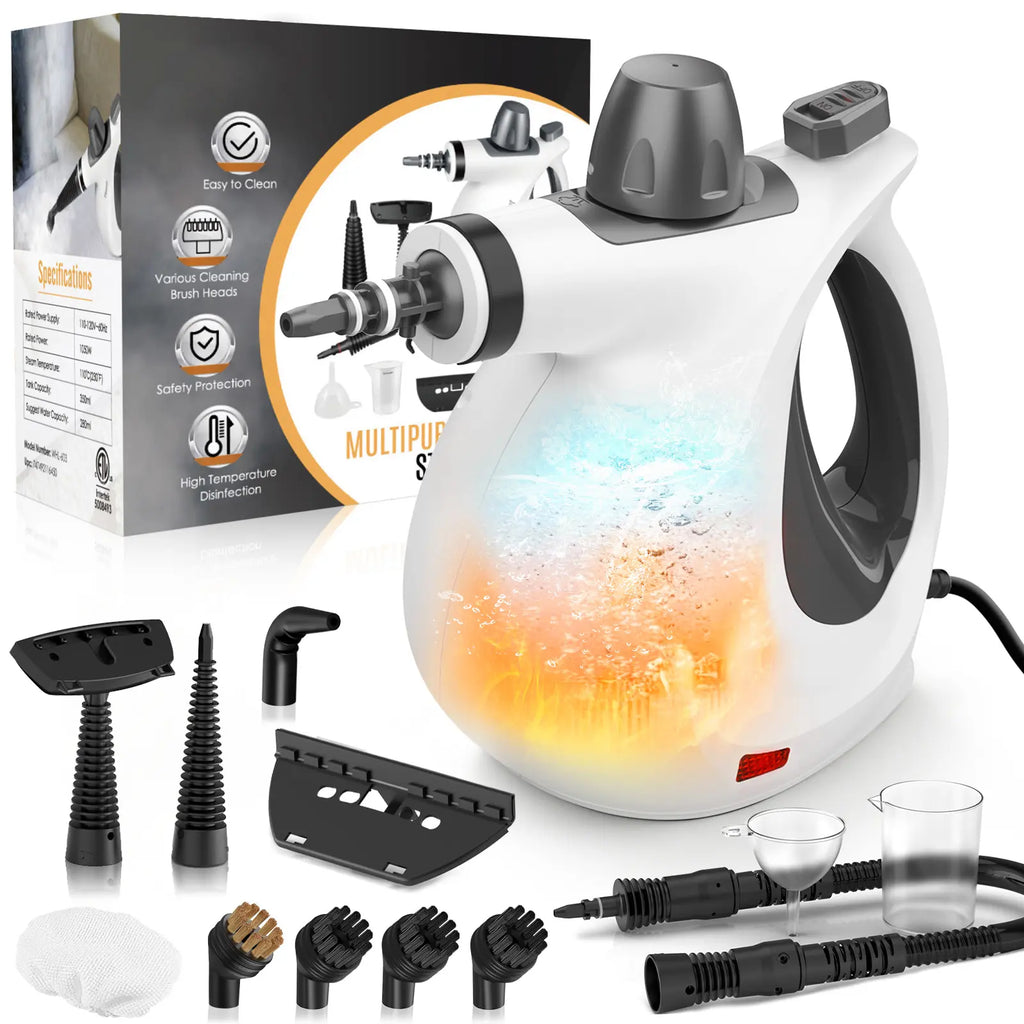 Phueut Pressurized Handheld Natural Steam Cleaner with 12 Replacement Parts - Handheld Steam Cleaning Tool for Home, Kitchen - Ideal Mother'S Day Gift Ideas for Mom, Mothers Day Gift Ideas, Home Accessories,Summerwins Summerwins