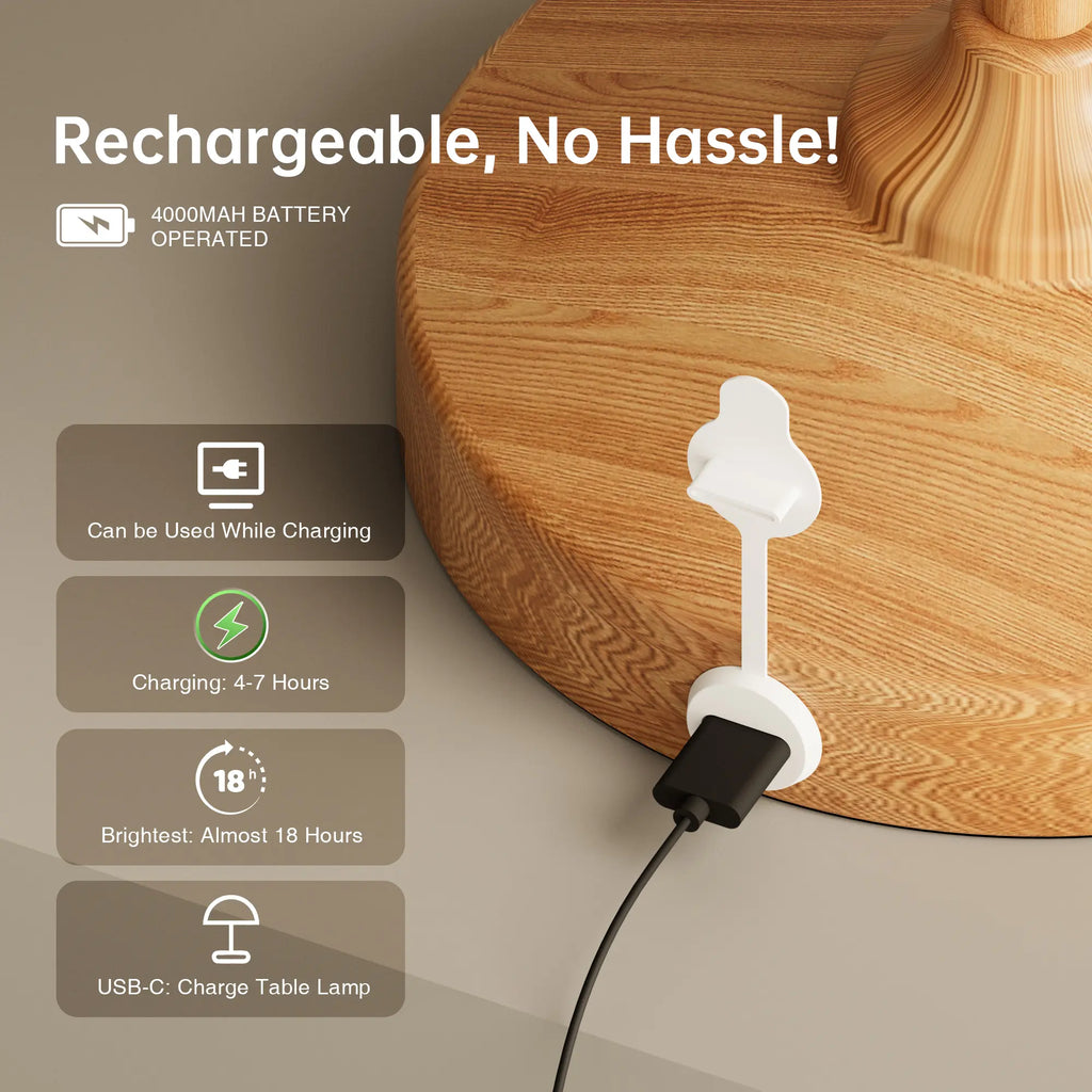 Waterproof Shower Lamp,Cordless Table Lamp,,Rechargeable Battery Operated Lamps, Touch Dimmable Small Outdoor Lamps,4000Mah LED Indoor Nightlight Atmosphere Lighting