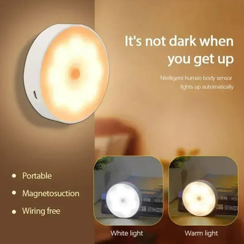 1-3PCS LED Motion Sensor Light Night Light USB Rechargeable Night Lamp for Kitchen Cabinet Wardrobe Lamp Staircase Closet Light