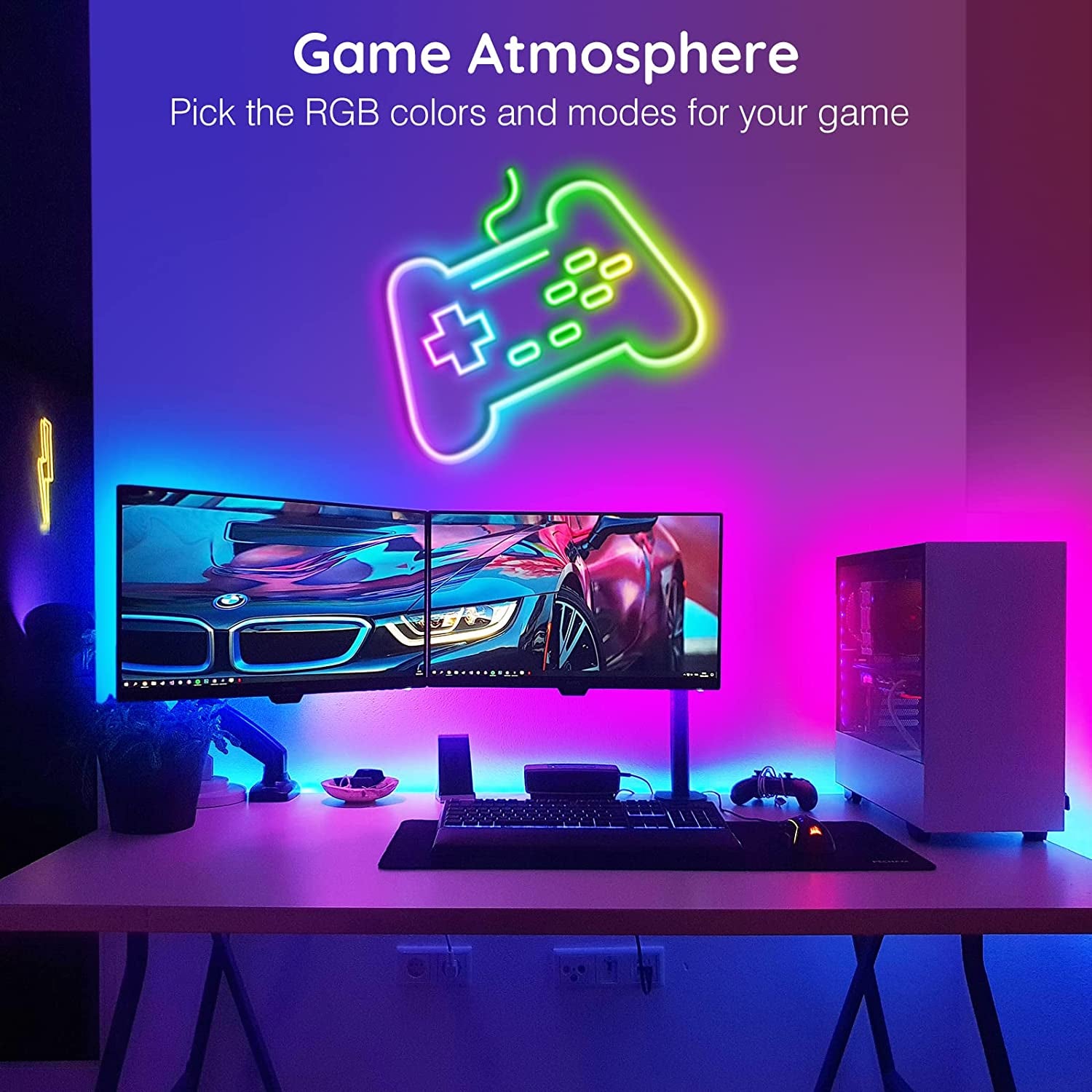 32.8Ft Neon Rope Lights,Flexible Led Rope Lights Control with App/Remote,Multiple Modes Ropelights,Ip65 Outdoor RGB Led Neon Lights Nonwater Resistant,Music Sync Gaming Led Neonlight Strip