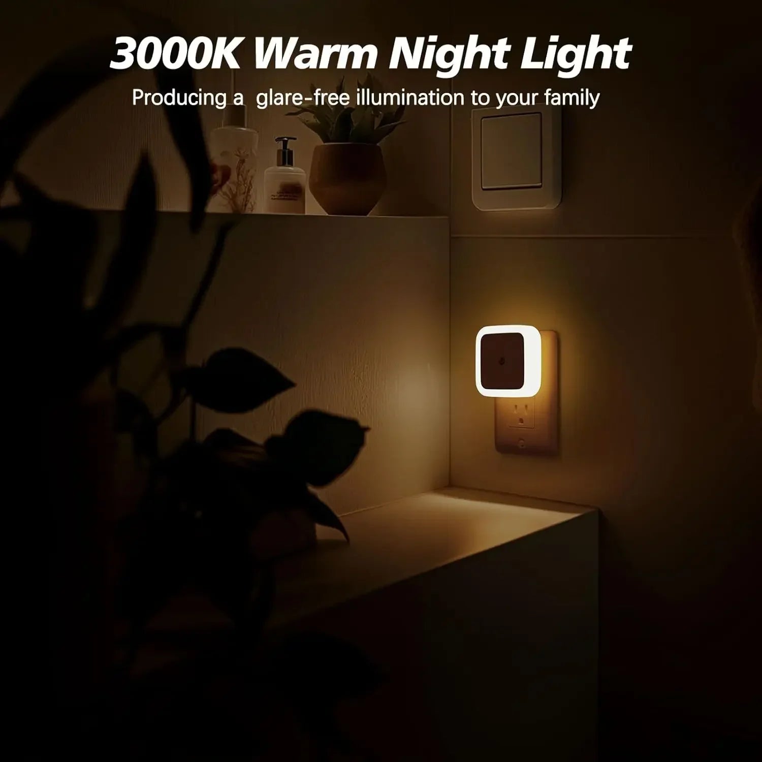 1-8Pcs Night Light,Night Lights Plug into Wall,Nightlight Night Light for Adults,Plug in Night Lights,Bathroom Bedroom Soft Whit