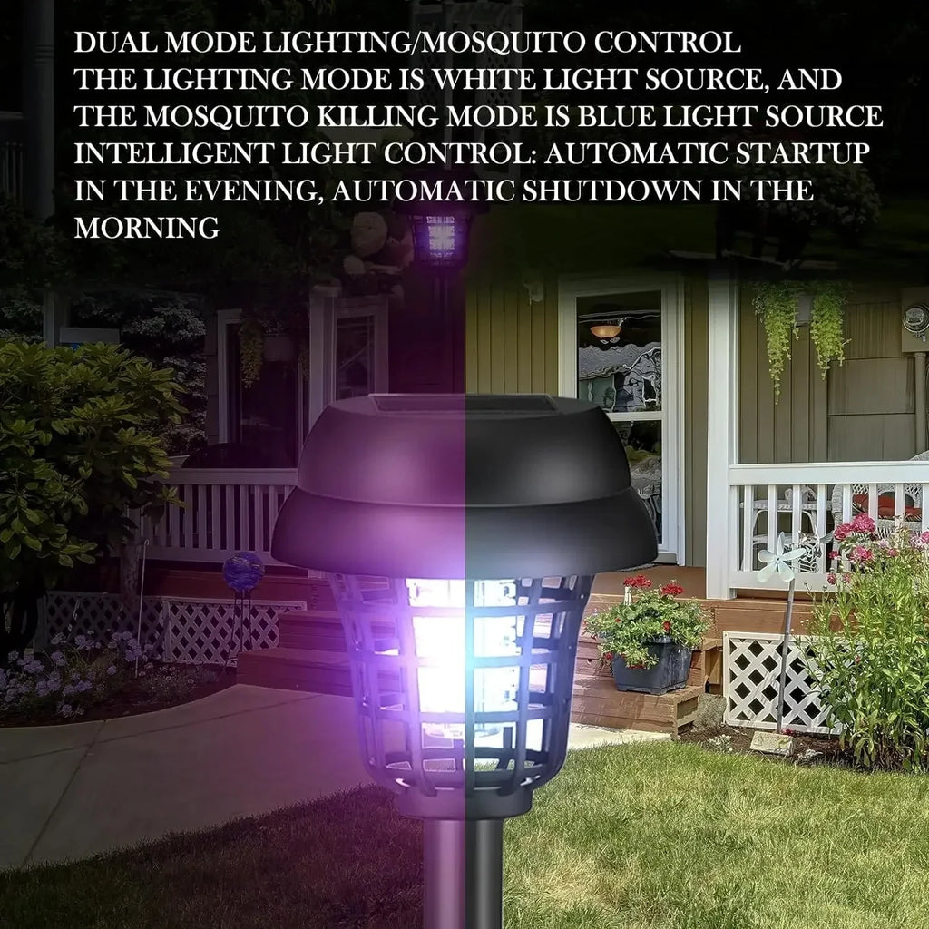 1/2/4Pcs Solar Bug Zapper Waterproof Mosquito Zapper, Lighting Mosquito Repellent Lamp for Indoor Outdoor Use Garden Patio